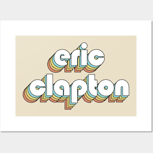 Eric Clapton - Retro Rainbow Typography Faded Style Posters and Art